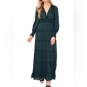 Hunter green maxi dress